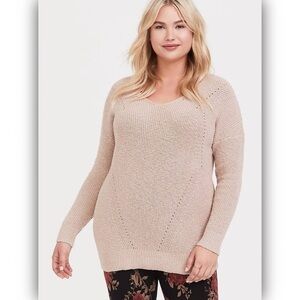 Torrid sz 3 cream ecru cross back sweater sz 3X WT122